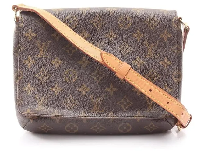 Borsa a spalla Musette Tango con tracolla lunga Louis Vuitton Marrone Monogramma