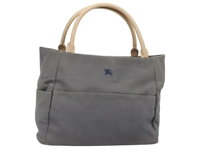 Autre Marque Borsa tote Burberrys Blue Label in tela grigia argento autentica 129965 Marrone