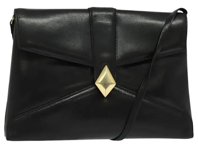 Borsa a Spalla GIVENCHY in Pelle Nera e Oro Auth BA3952 Nero D'oro
