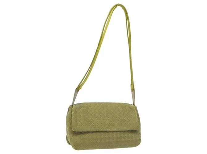 Autre Marque Borsa a Spalla INTRECCIATO in Nylon Verde Auth 128679 di BOTTEGA VENETA