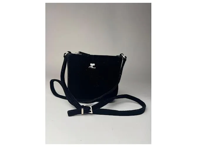Borsa a tracolla vintage Courreges nera Nero