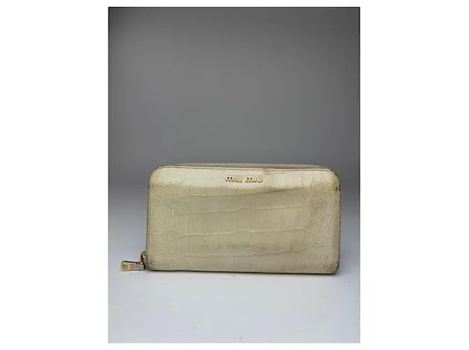 Portafoglio in pelle Miu Miu vintage bianco