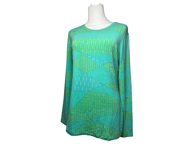 Maglione vintage Emilio Pucci in viscosa blu verde