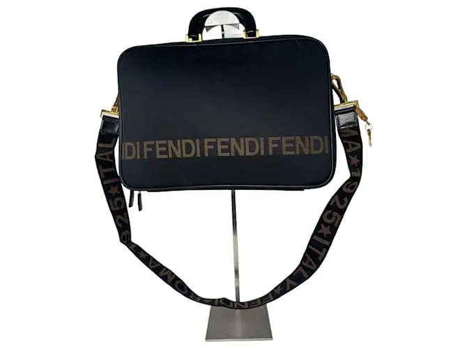 Borsa 2Way Vintage Fendi Roma nera e oro Nero