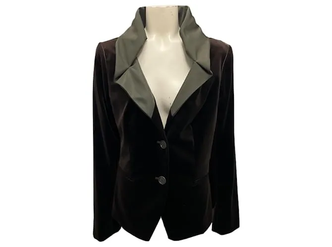 Blazer in velluto marrone di seta Etro