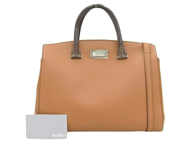Borsa 2WAY in pelle di pitone Max Mara Marrone