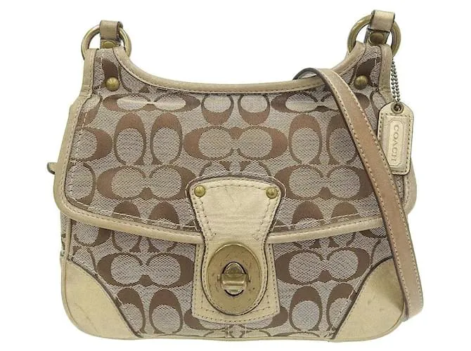 Borsa a Spalla in Tela e Pelle Coach F10567 Beige