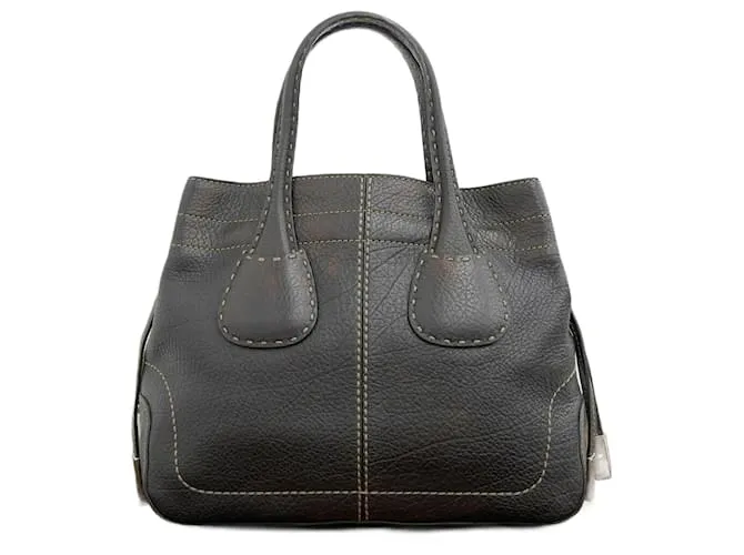 Borsa a mano D in pelle Tod's marrone scuro