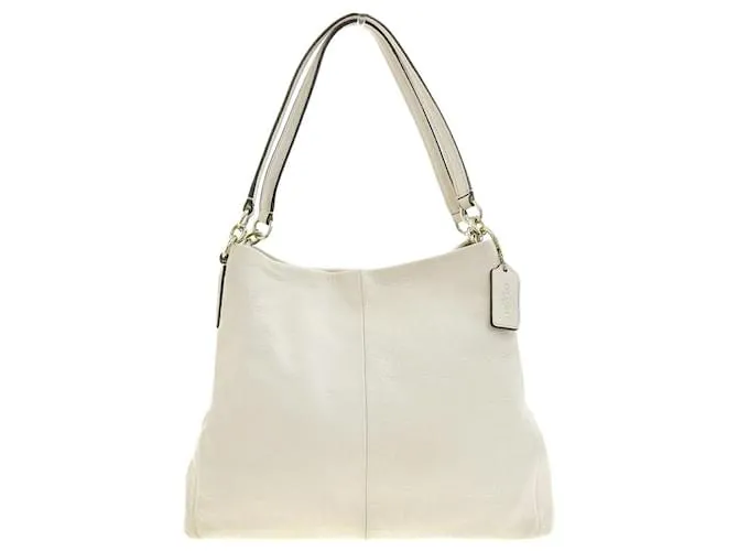 Borsa a Spalla in Pelle Phoebe F35723 di Coach Bianco Crudo