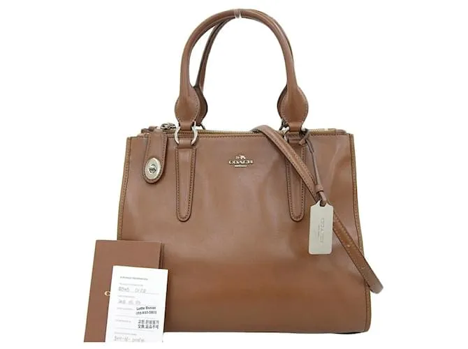 Borsa a mano in pelle Coach Crosby Carryall 33545 Marrone