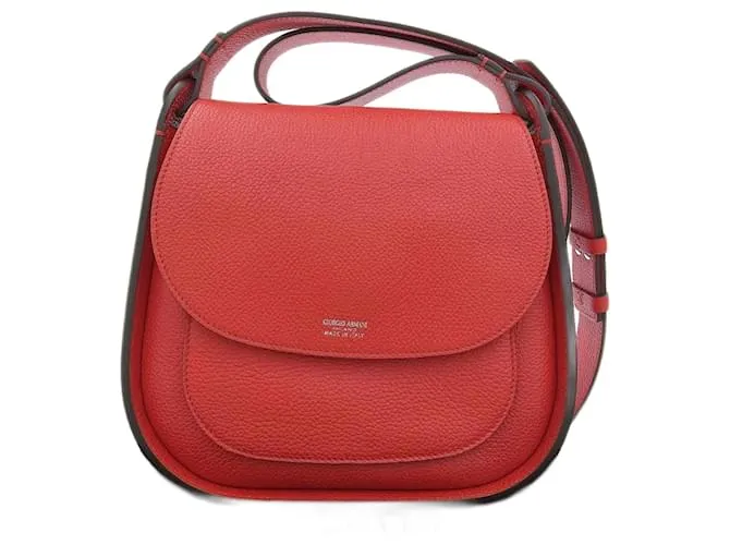 Autre Marque Borsa in pelle Giorgio Armani a spalla rossa Rosso