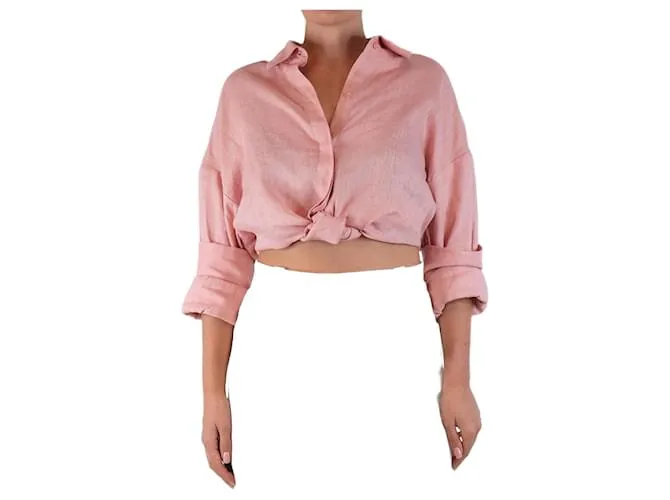 Staud Top in lino Lisa rosa sbiadito - taglia S