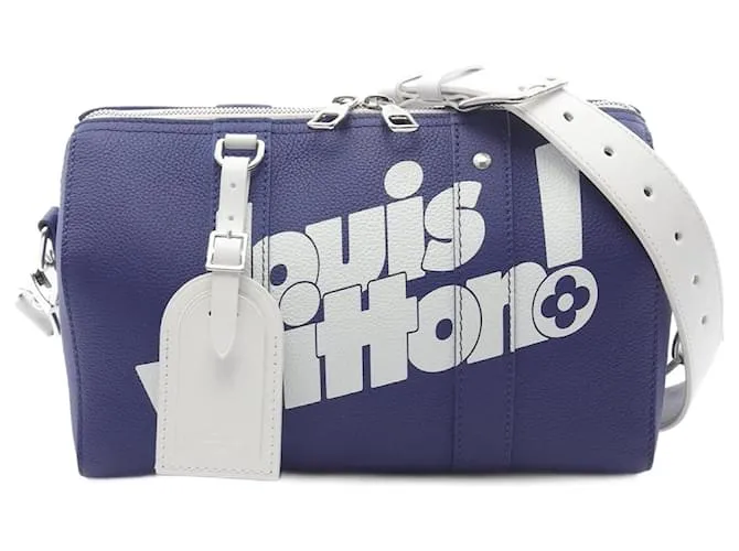 Borsa a Spalla City Keepall Everyday di Louis Vuitton Bianco Blu