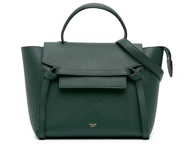 Céline Belt bag in pelle di vitello micrograna verde Celine Verde scuro