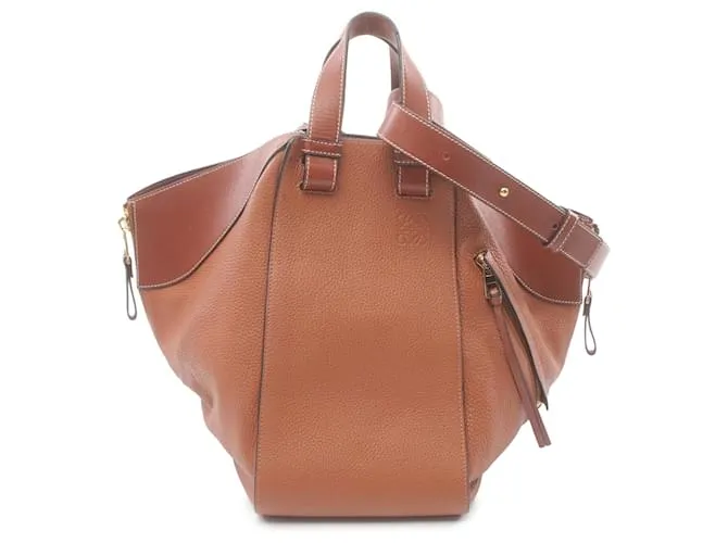 LOEWE Borsa Hammock Media in Pelle di Vitello Morbida Marrone
