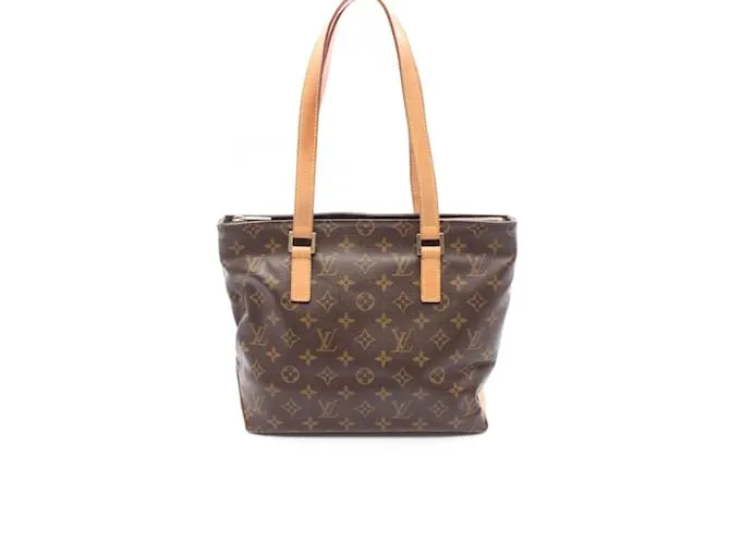 Borsa a Spalla Cabas Piano Monogram Louis Vuitton Marrone Monogramma