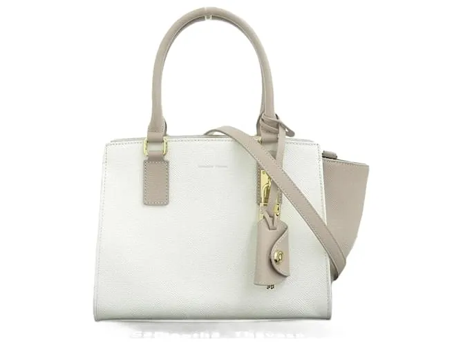 Autre Marque Borsa 2WAY Bicolore Samantha Thavasa Bianco sporco