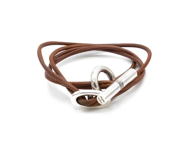 Bellissimo bracciale Hermès Skipper. Marrone
