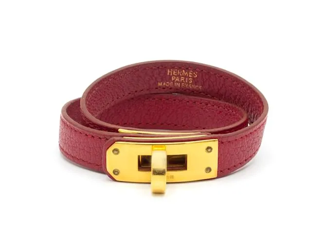 Splendido bracciale Hermès Kelly Double Tour. Rosso