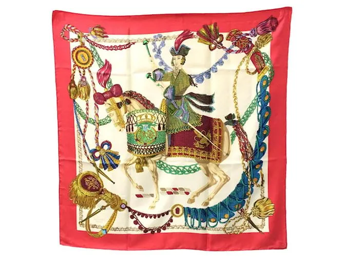 Bellissimo foulard Hermès. Rosso