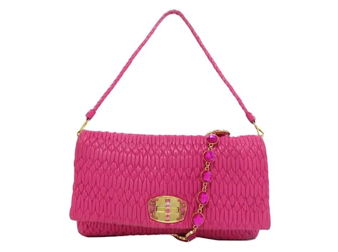 Borsa a Spalla Matelassé Miu Miu Rosa