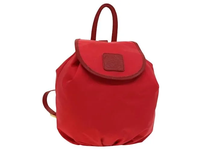 Zaino LOEWE in nylon rosso oro Auth 127904 D'oro