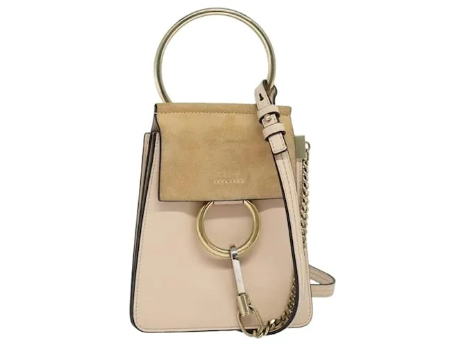 Chloé Borsa a mano Chloe Fay in pelle 2 in 1 rosa oro Auth BA3740 D'oro