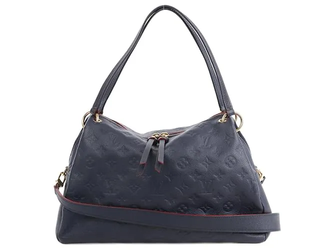 Borsa a spalla Ponthieu in Monogram Empreinte Louis Vuitton in blu navy