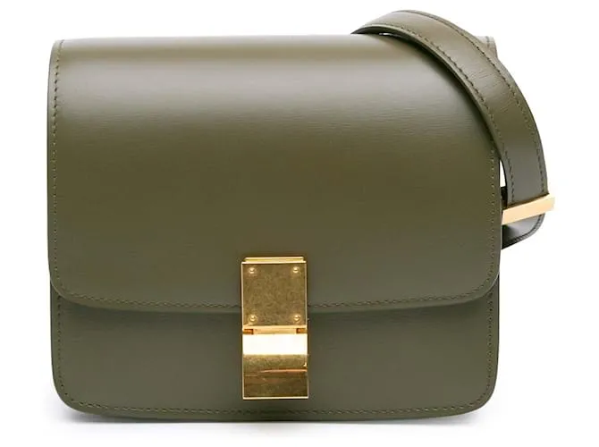 Classic Box Céline Celine Verde Piccola Scatola Classica in Pelle di Vitello Verde oliva
