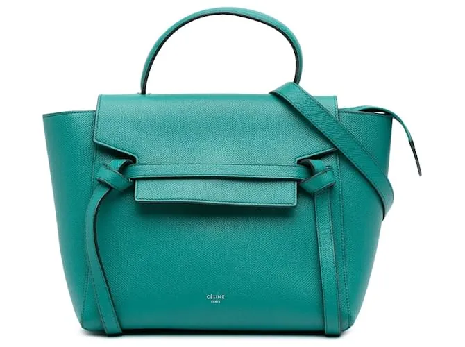 Céline Belt bag in pelle di vitello micrograna verde Celine