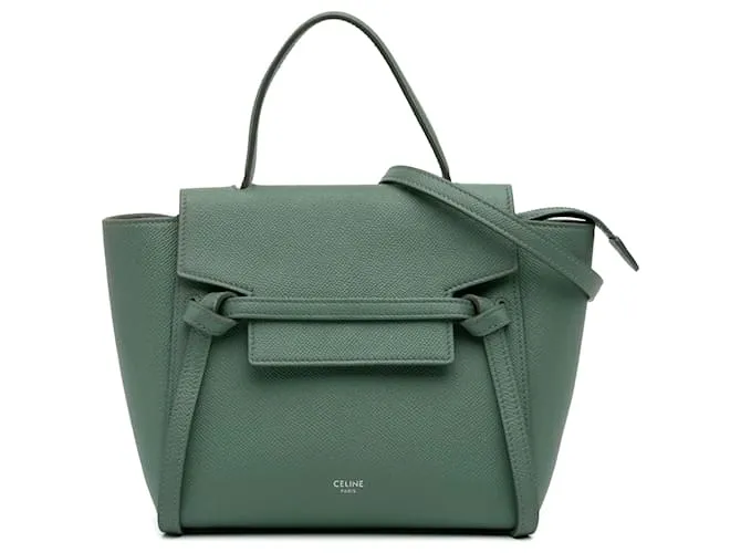 Céline Belt bag in pelle di vitello grana nano verde Celine