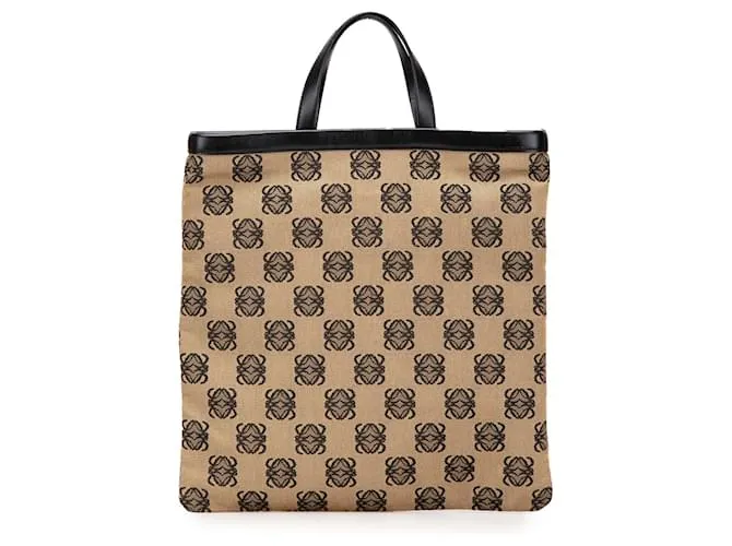 LOEWE Borsa tote in tela Anagram marrone Beige