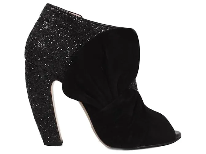 Stivaletti con tacco Miu Miu Nero