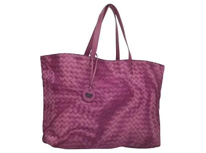 Autre Marque BAG TOTE INTRECCIATO ILLUSION IN NYLON VIOLA AUTH PP795 Porpora