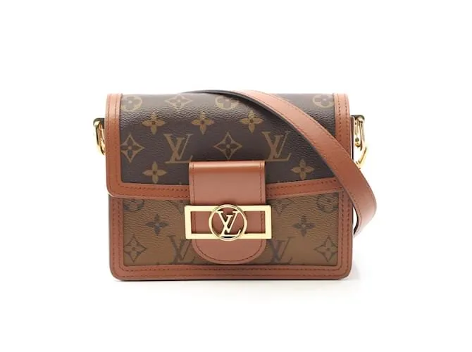 Borsa a Spalla Dauphine Mini Louis Vuitton Marrone Beige