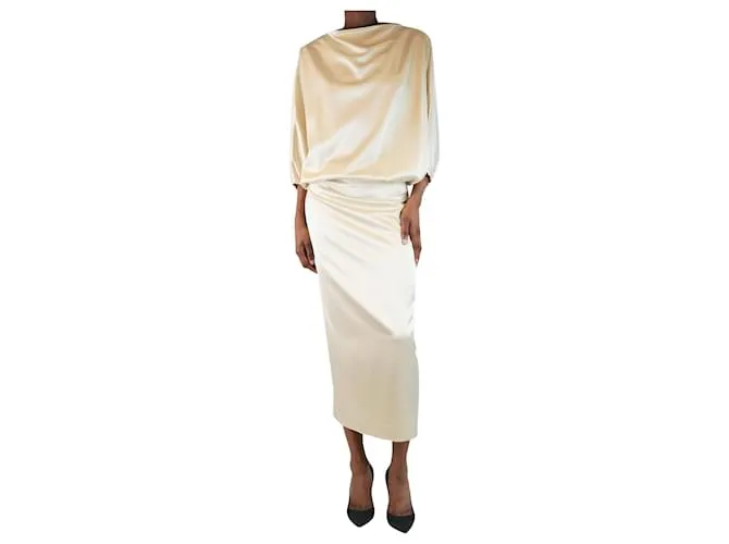 Totême Abito maxi in satin crema - taglia UK 8 Crudo