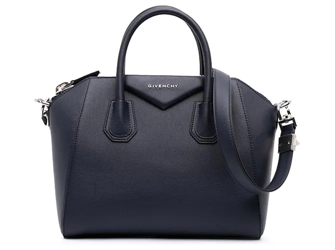 Borsa Antigona in pelle di vitello grana blu di Givenchy Blu navy