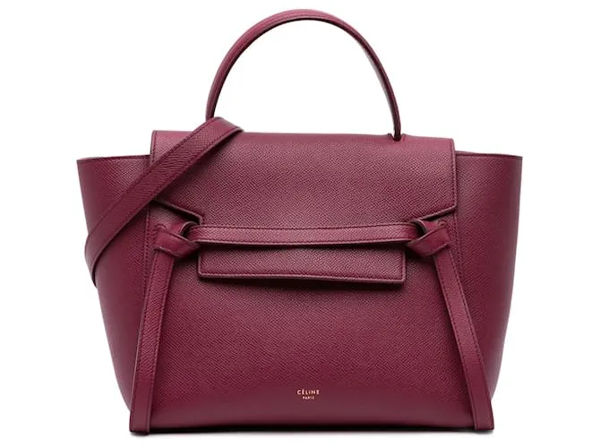 Céline Belt bag in pelle di vitello micrograna rossa Celine Rosso Bordò