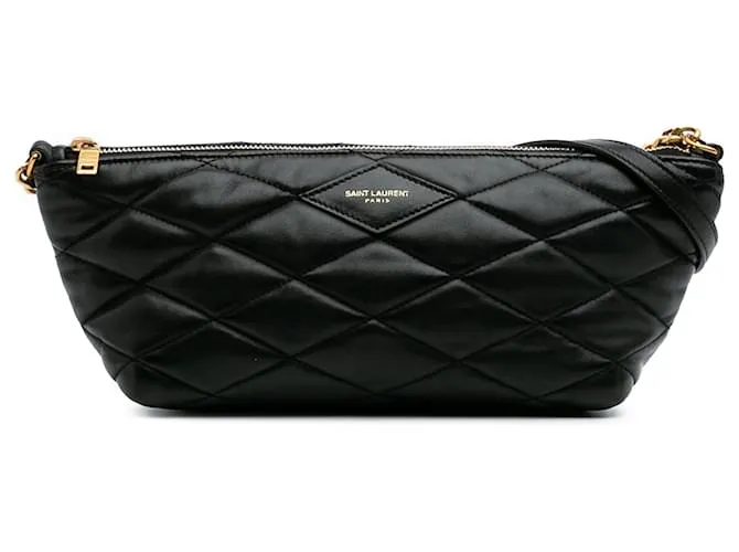 Borsa a spalla Sade Mini in agnello trapuntato nero di Saint Laurent