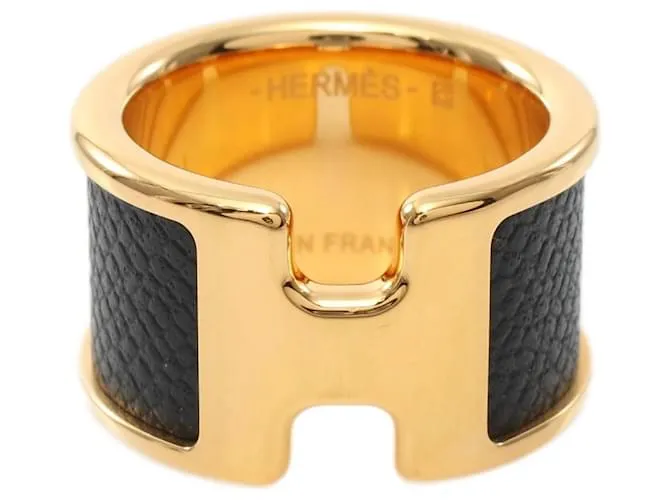 Ring Anello Hermès Olympe GM Nero D'oro
