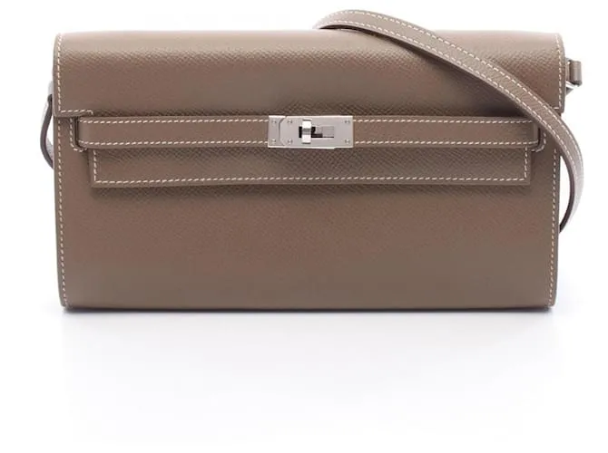 Borsa a Spalla Kelly To Go di Hermès Marrone Taupe