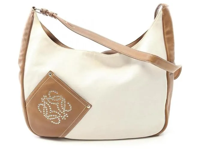 Borsa a Spalla Anagram Loewe Marrone Bianco
