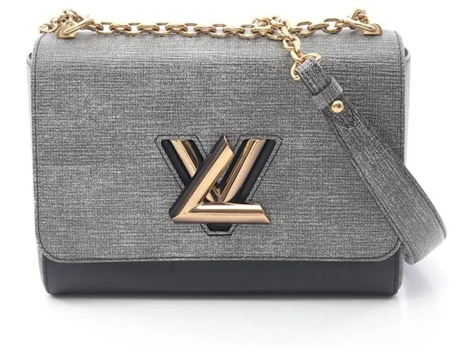 Borsa a Spalla Louis Vuitton Twist MM Marrone Nero