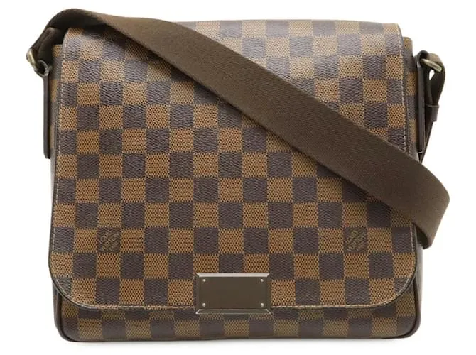 Borsa a Spalla Damier District PM Louis Vuitton Marrone Damier ebene