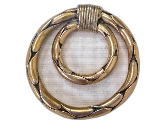 Yves Saint Laurent YSL anello ferma foulard vintage anni 80 D'oro