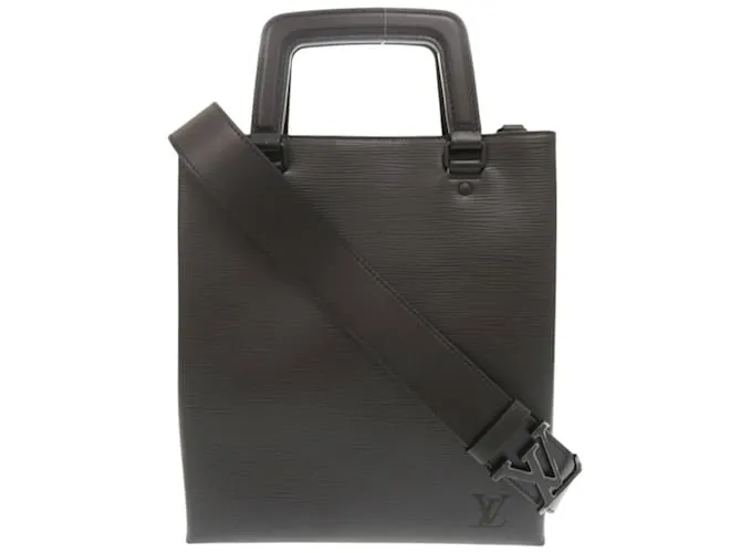 Borsa a mano Sac Plat pieghevole in pelle Epi Louis Vuitton Nero