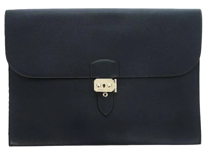 Borsa Clutch Sac A Depeche Hermès Blu navy