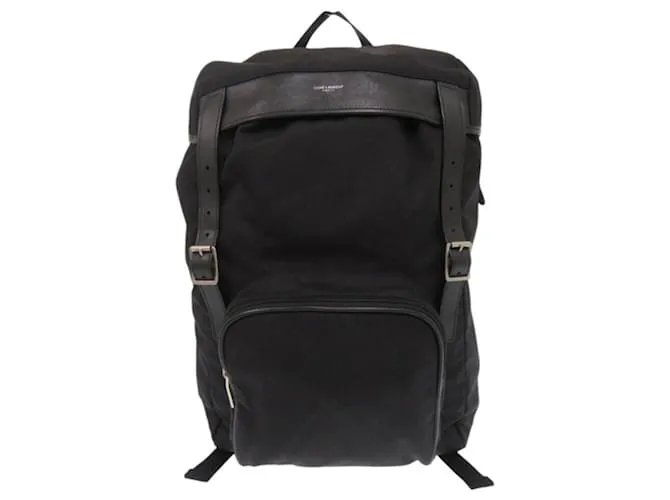 Zaino in tela e pelle nera Saint Laurent Nero