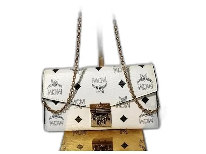 MCM Portafoglio Visestos On Chain Bianco/Nero
