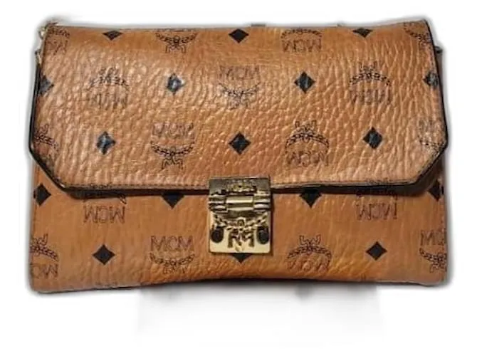 Borsa a tracolla MCM Visetos Millie Marrone